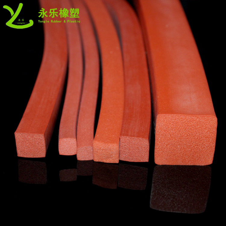 擠出硅膠密封條，耐高溫發(fā)泡硅膠條，阻燃硅膠發(fā)泡條