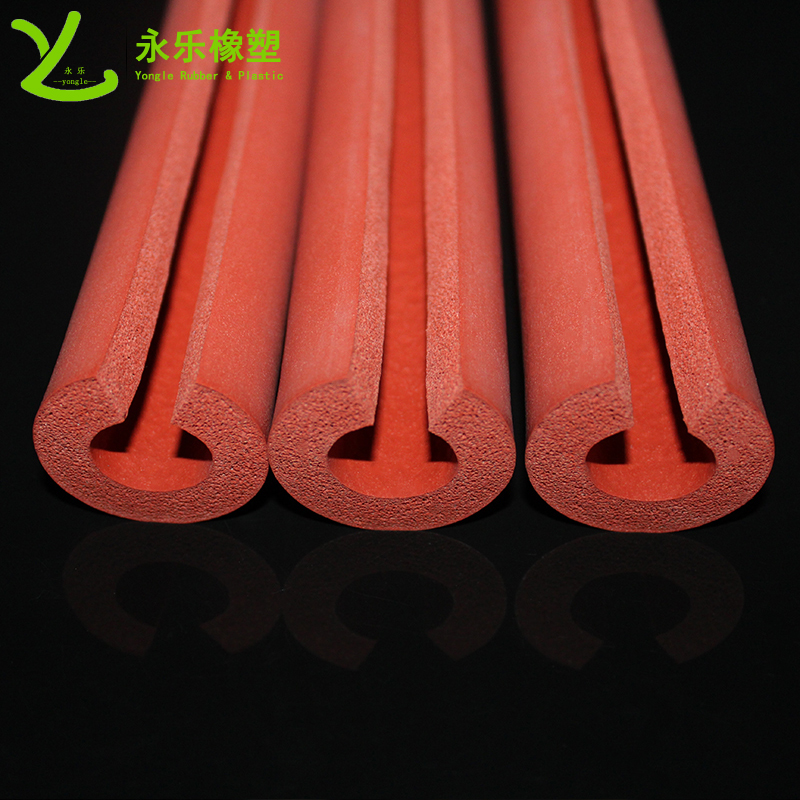 開口發(fā)泡硅膠管，耐高溫發(fā)泡硅膠管，保溫發(fā)泡硅膠管，隔熱發(fā)泡硅膠管