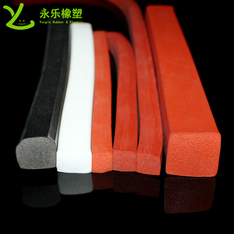 擠出防撞發(fā)泡硅膠條，阻燃發(fā)泡硅膠條，無氣味門窗發(fā)泡硅膠密封條