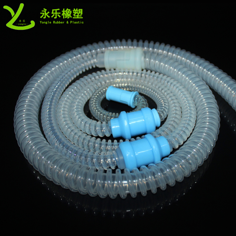 呼吸機硅膠波紋管，透明硅膠波紋管，擠出波紋硅膠管